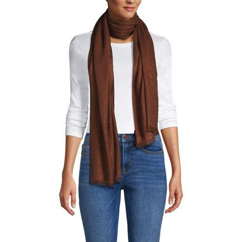 Metallic-Schal, Damen,  Braun, Metall/Viskose, by Lands' End