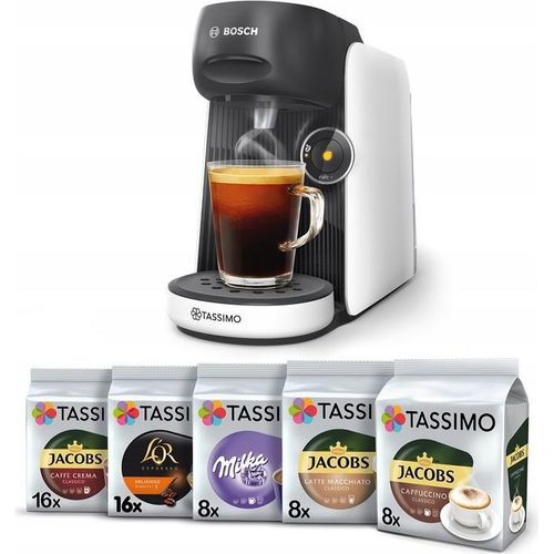 Bosch Tassimo Finesse Kaffeemaschine + 56 Tassimo Kapseln - Weiß