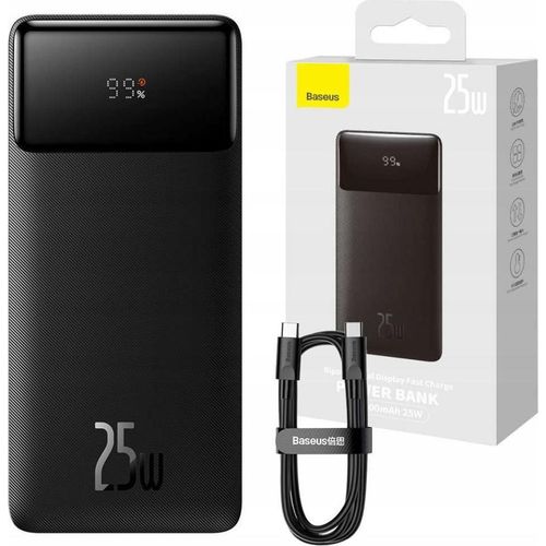 Powerbank Baseus Bipow 20000Mah 25W 3-Port + Usb-C Kabel Schwarz Reisen