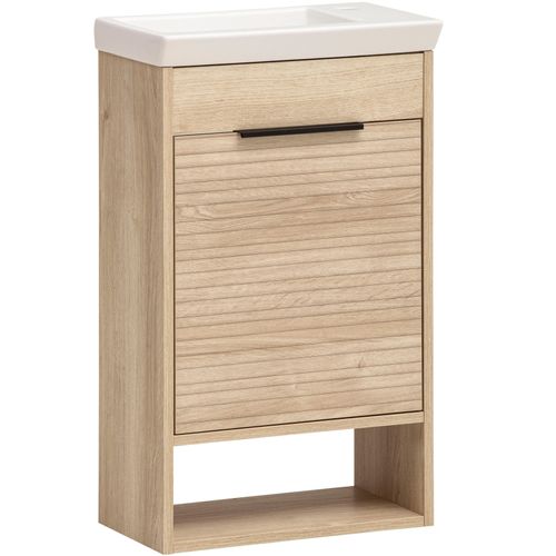 Waschtisch SCHILDMEYER "Mads, Waschtisch, Breite 45 cm", braun (weiß eiche, weiß eiche), B:45,5cm H:78cm T:27,5cm, Waschtische, Waschtisch