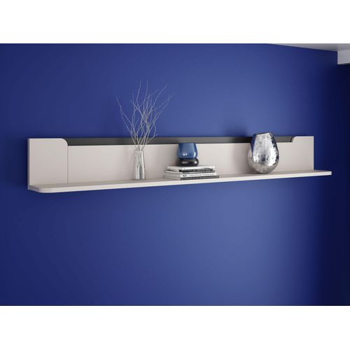 Wandregal FORTE "Vodol", beige (sand, schwarz), B:200cm H:25,6cm T:21,9cm, Spanplatte, Regale, Wandregal, Wandboard, farbliche Absetzung, vielseitig einsetzbar