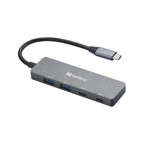Sandberg 4-port USB Hub USB-Hubs - USB 3.0 - 4 - Grau