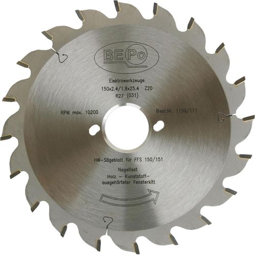 Bepo Sägeblatt (Holzsägeblatt) ø 150 mm für Holz und ausgehärteter Kitt HW