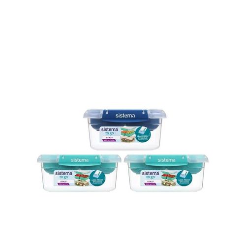 Sistema 3 Pack Stax To Go 3 x 1L Rectangles
