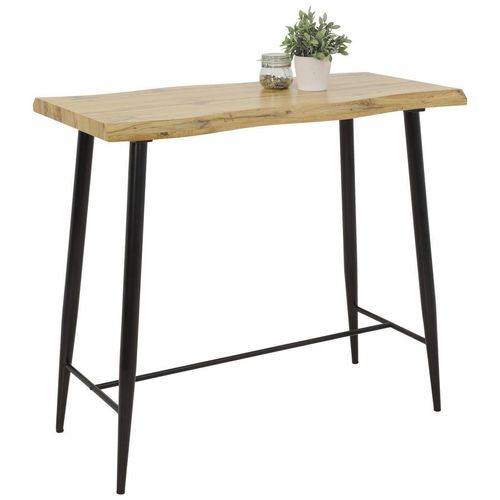 Boxxx Bartisch , Schwarz, Eiche , Metall, Holzwerkstoff , rechteckig , konisch, Rundrohr , 60x108.5x120 cm , Esszimmer, Tische, Stehtische