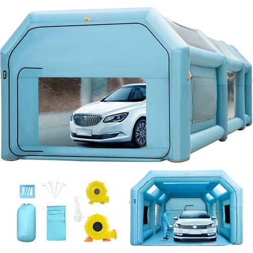 Aufblasbare Sprühkabine Lackierzelt Lackierkabine Zelt 210D Oxford-Gewebe Pvc Auto Lackierkabine mit 2 abnehmbaren Türen Gebläse inkl Ideal