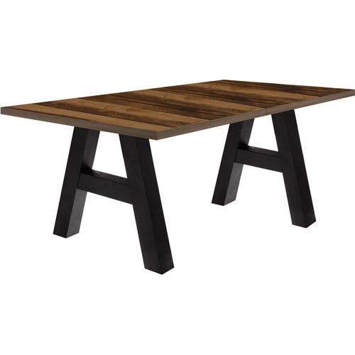 Esstisch ausziehbar Elia 7 160 x 90 x 75 Esszimmertisch Schwarzstahl/Plankeneiche 13301-160