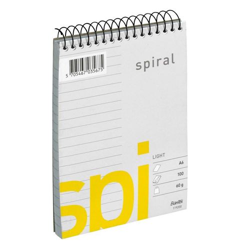 Bantex Light Spi Spiral Pad A6 Ruled