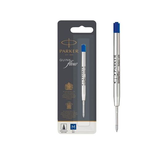 Parker Kugelschreibermine | mittlere Schreibspitze | blaue QUINKflow Tinte | 1 Ersatzmine für Kugelschreiber