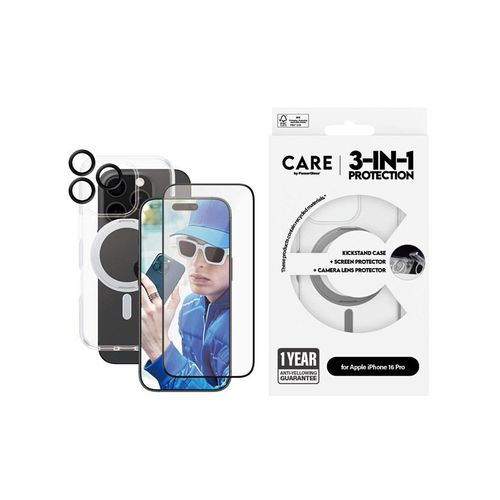 CARE by PanzerGlass Feature 3-in-1 Ceramic Bundle iPhone 16 Pro
