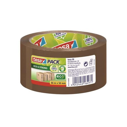 tesa pack eco & Strong Packaging Tape ecoLogo 66m x 50mm Brown