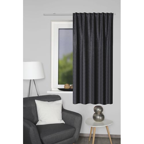 Vorhang HOME WOHNIDEEN "THERMOCHENILLE" Gr. 1, grau (anthrazit), B:135cm H:145cm, Polyester, Gardinen, Thermochenille THERMO Uni