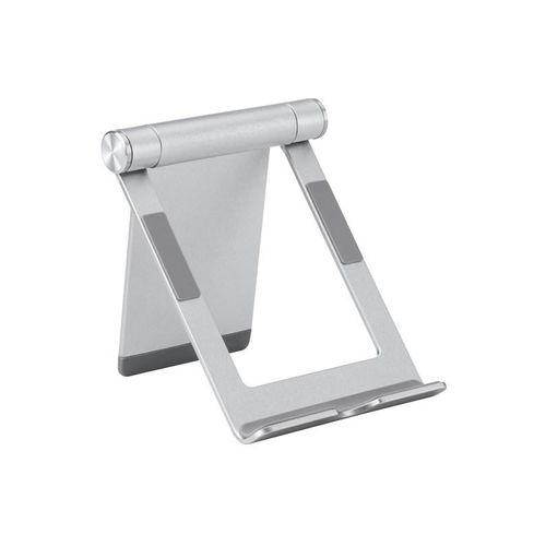 Deltaco Foldable phone/tablet stand in aluminum non-slip universal adjustable silver
