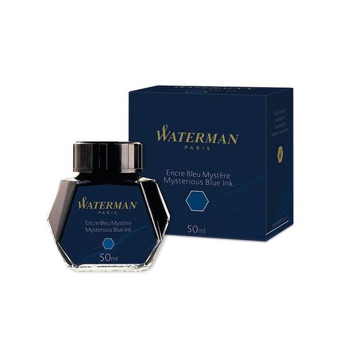 Waterman Füllertinte im Tintenfass | Mysterious Blue | Tintenflacon mit 50 ml