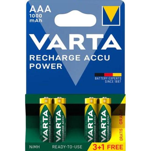 VARTA Recharge Charge Accu Power AAA 1000 mAh 4-Pack (3+1)