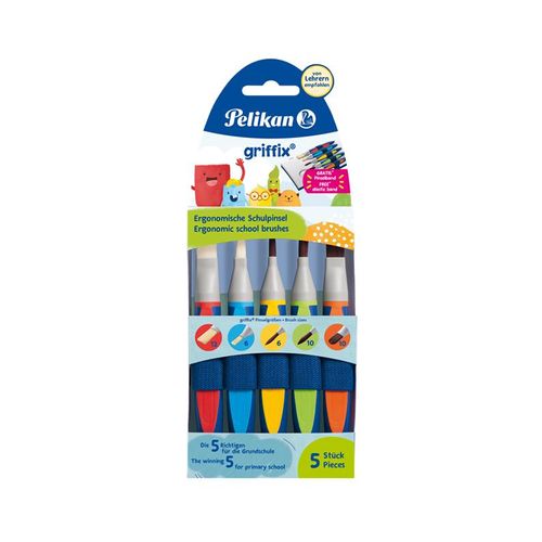 Pelikan griffix® Pinselset für die Schule mit Pinselband, 5er Set