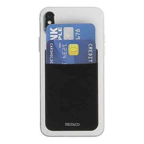 Deltaco Adhesive Credit Card Holder - Black