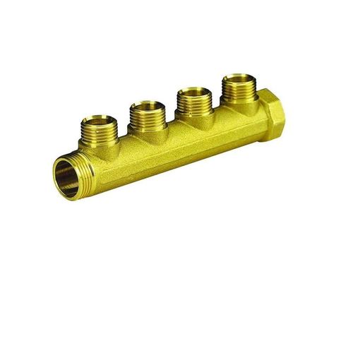 Pettinaroli Brass manifold 3/4x1/2 for water- and heatingsystems 4 outlets