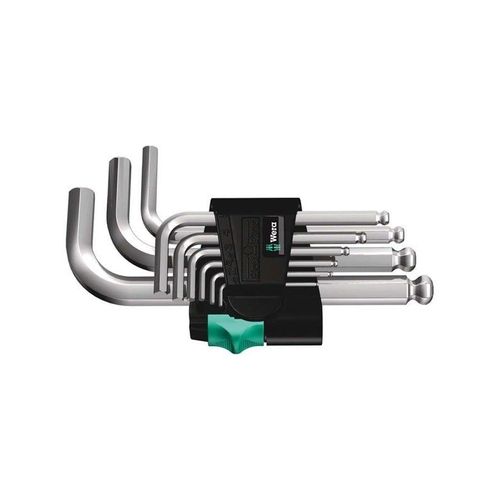 Wera 950 PKS/9 SM N Winkelschlüsselsatz, metrisch, gestellverchromt, 9-teilig