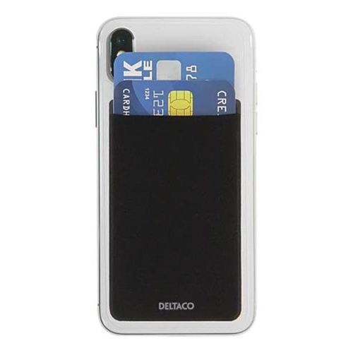 Deltaco Adhesive Credit Card Holder - Black