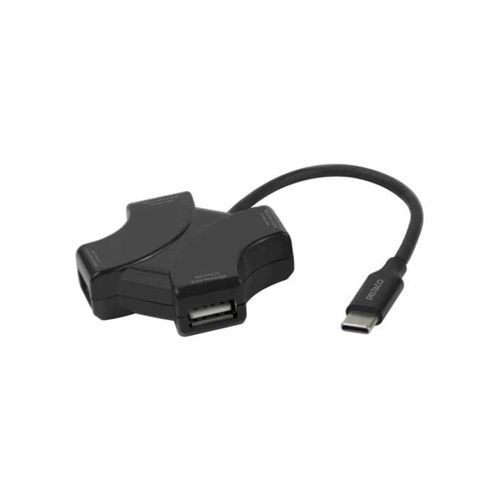 Deltaco USB Hub - 4x USB-A USB-Hubs - 4 - Schwarz