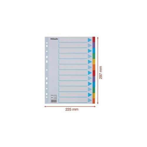 Esselte - divider - 12 parts - for A4 - tabbed