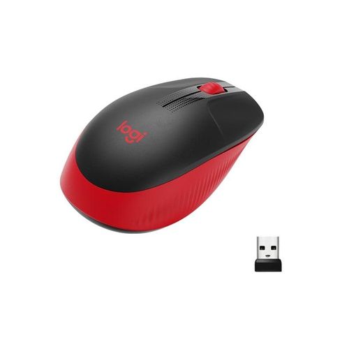 Logitech M190 Full-size Wireless Optical PC Mouse - Red - Maus (Rot)