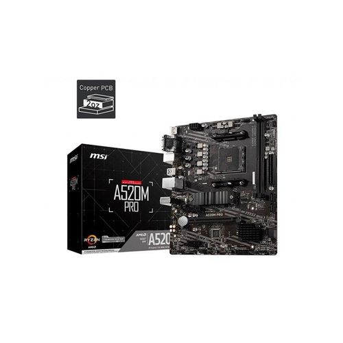 MSI A520M PRO Mainboard - AMD A520 - AMD AM4 socket - DDR4 RAM - Micro-ATX