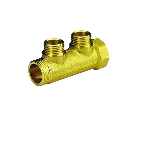 Pettinaroli Brass manifold 3/4x1/2 for water- and heatingsystems 2 outlets