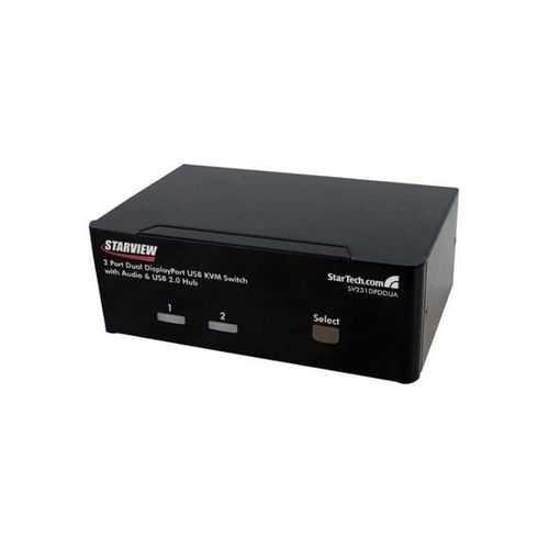 StarTech.com 2 Port Dual DisplayPort USB KVM Switch w/ Audio & USB Hub - KVM / Audio-Switch - 2 Anschlüsse