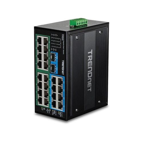 TRENDnet TI-PG262 26-Port Hardened Industrial Gigabit PoE+ DIN-Rail Switch
