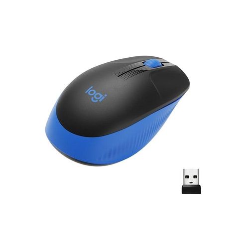 Logitech M190 Full-size Wireless Optical PC Mouse - Blue - Maus (Blau)