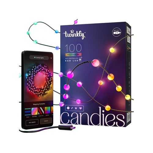 Twinkly Candies - 100 Pearl-shaped RGB LEDs Green Wire USB-C