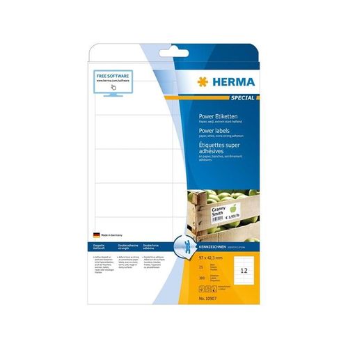 HERMA Power labels with strong adhesion A4 97 x 42.3 mm made of paper