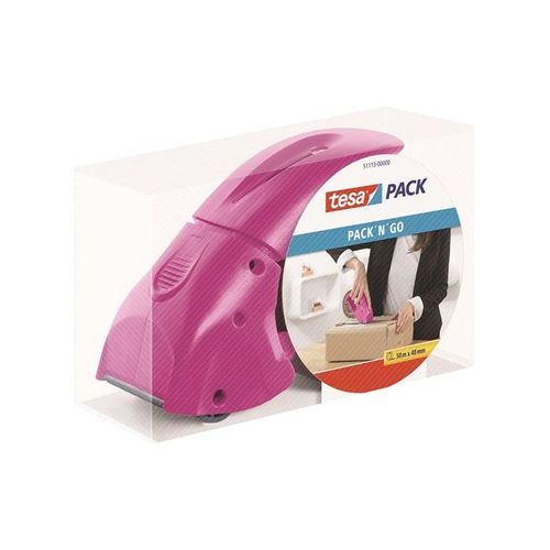 tesa Hand dispenser Pack-n-go for packaging tape Pink