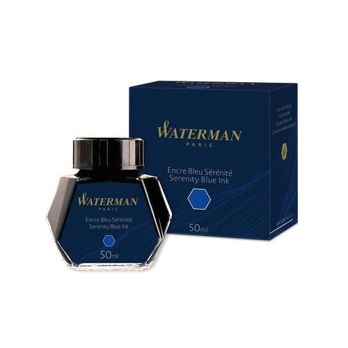 Waterman Füllertinte im Tintenfass | Serenity Blue | Tintenflacon mit 50 ml