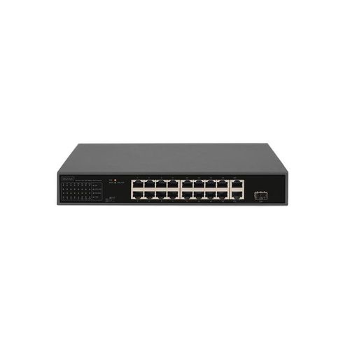 DIGITUS DN-95355 16-Port 10/100 Mbps PoE Switch 16 x10/100Mbps PoE RJ45 Ports.1x GE RJ45 1x SFP