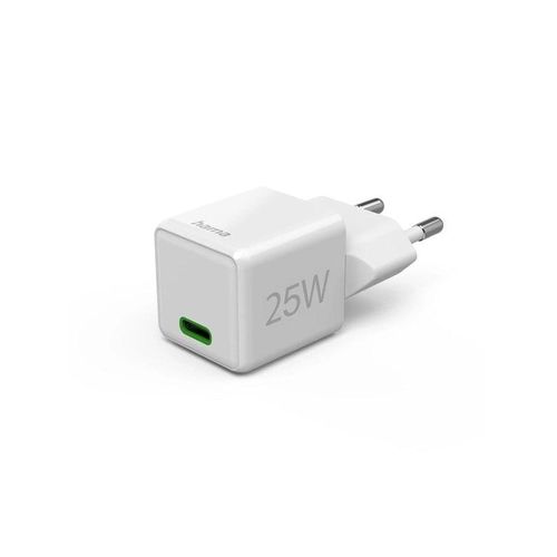Hama Fast Charger USB-C Super-Mini Charger PD 25W White