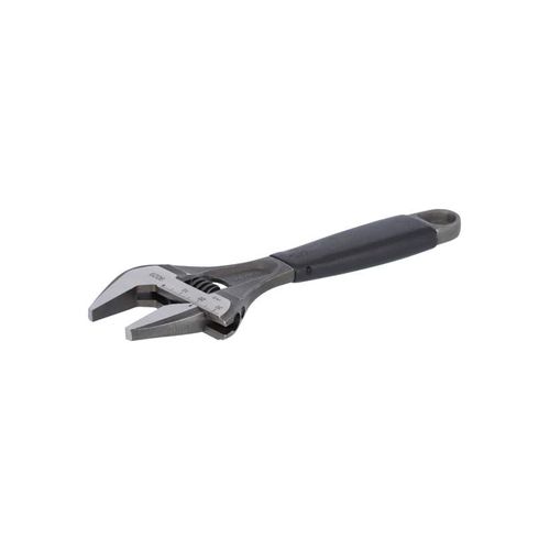 BAHCO ERGO Central Nut Wide Opening Jaw Adjustable Wrench with Rubber Handle and Phosphate Finish