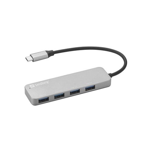 Sandberg 4-Port USB Hub USB-Hubs - USB 3.0 - 4 - silber