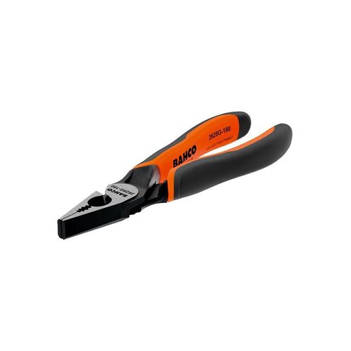 BAHCO ERGO Combination Pliers with Self-Opening Dual-Component Handles and Phosphate Finish 200 mm