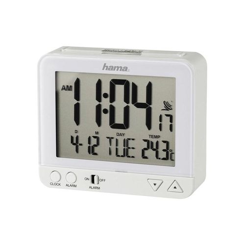 Hama 'RC 550' Radio Controlled Alarm Clock with Night Light Function White