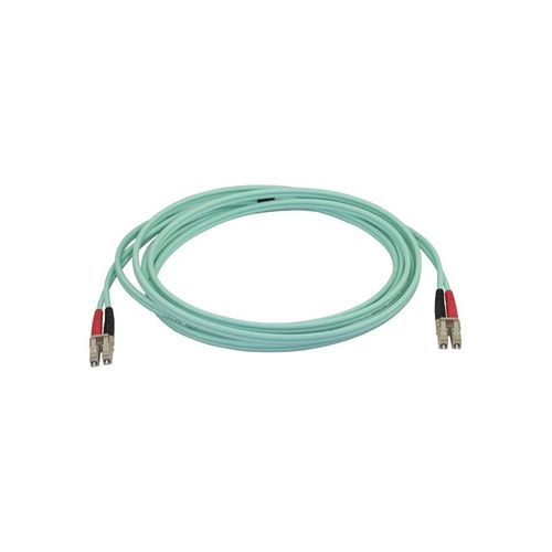 StarTech.com Aqua OM4 Duplex Multimode Fiber - 3m/ 9 ft - 100 Gb - 50/125 - OM4 Fiber - LC to LC Fiber Patch Cable (450FBLCLC3) - network cable - 3 m - aqua - Blau - 3 meter