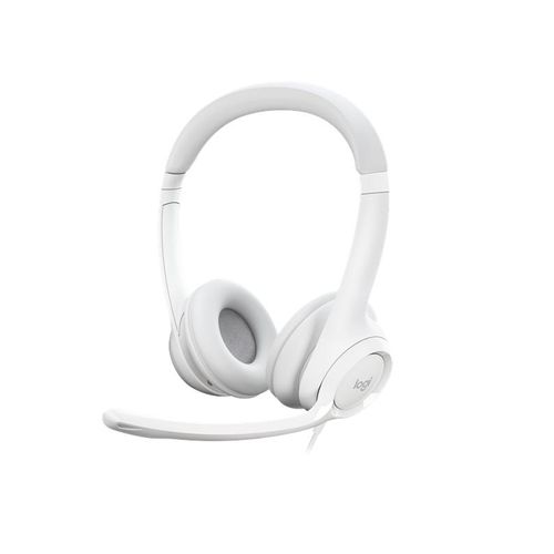 Logitech H390 USB Computer Headset - White