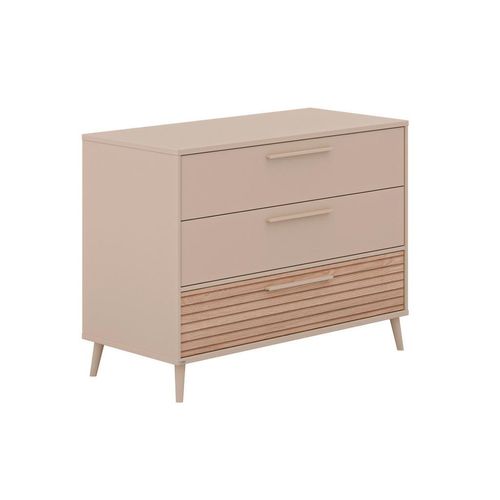 Paidi Wickelkommode Eefje , Beige , Holzwerkstoff , 3 Schubladen , 123.5x93.2x57.1 cm , Goldenes M, Blauer Engel , Babymöbel, Wickelkommoden &