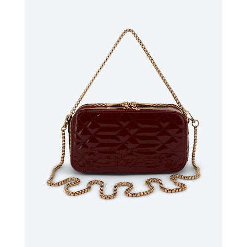 Tasche mit Handyfach in Lackoptik