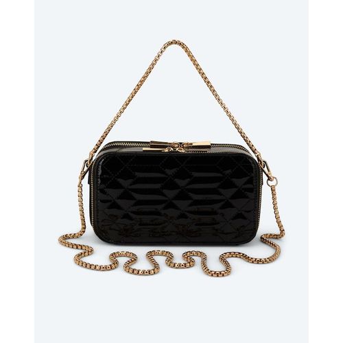 Tasche mit Handyfach in Lackoptik