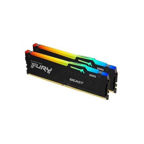 Kingston FURY Beast RGB DDR5-6400 - 64GB - CL32 - Dual Channel (2 pcs) - AMD EXPO & Intel XMP - Schwarz mit RGB