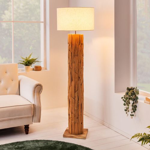 riess-ambiente Design Stehlampe ROOTS 160cm Treibholz Leinenschirm beige Stehleuchte Lampe Leuchte