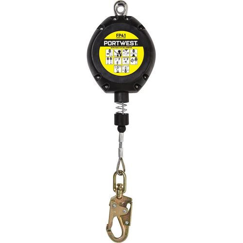 Selbstverriegelndes Gerät mit 10 m Stahlkabel - Schwarz